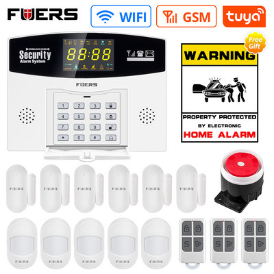 DIY FUERS Tuya WiFi GSM Sistem de alarmă de securitate la domiciliu Smart Home Wifi Home Alarm System Senzor de mișcare smart life