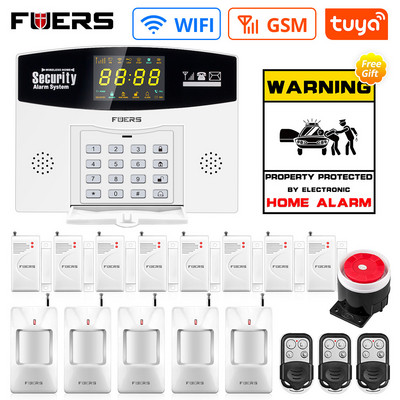DIY FUERS Tuya WiFi GSM Sistem de alarmă de securitate la domiciliu Smart Home Wifi Home Alarm System Senzor de mișcare smart life