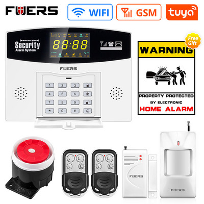 DIY FUERS Tuya WiFi GSM Sistem de alarmă de securitate la domiciliu Smart Home Wifi Home Alarm System Senzor de mișcare smart life