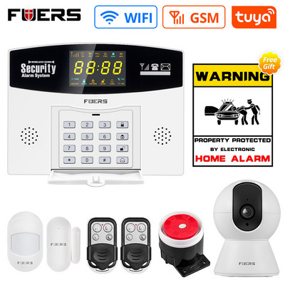 DIY FUERS Tuya WiFi GSM Sistem de alarmă de securitate la domiciliu Smart Home Wifi Home Alarm System Senzor de mișcare smart life