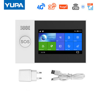 Σύστημα συναγερμού ασφαλείας για το σπίτι Wifi 4G 3G GSM GPRS με οθόνη αφής 4,3 ιντσών για την εφαρμογή Tuya Smart Life Works Alexa & Google