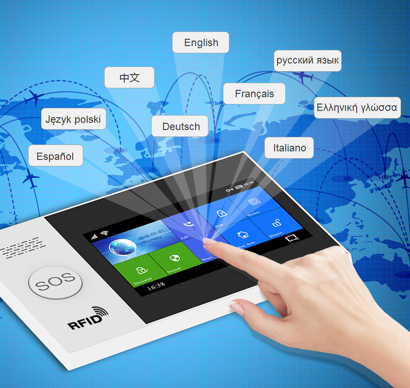 Σύστημα συναγερμού ασφαλείας για το σπίτι Wifi 4G 3G GSM GPRS με οθόνη αφής 4,3 ιντσών για την εφαρμογή Tuya Smart Life Works Alexa & Google