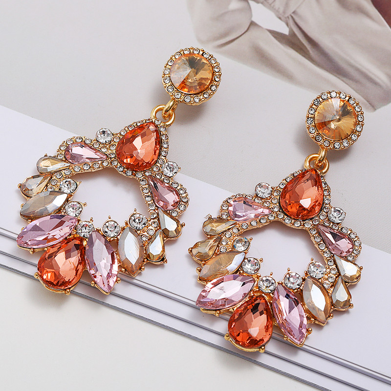 Ztech Mix/Pink Crystal Luksuzne naušnice za žene Nakit korejskih modnih dizajnera Pendientes Mujer Statement Accessories