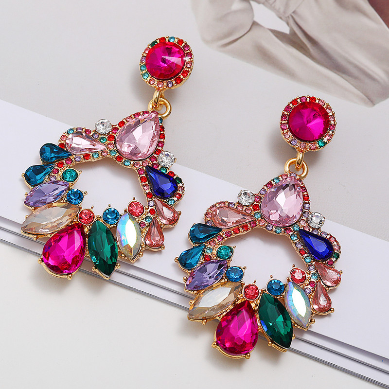 Ztech Mix/Pink Crystal Luksuzne naušnice za žene Nakit korejskih modnih dizajnera Pendientes Mujer Statement Accessories