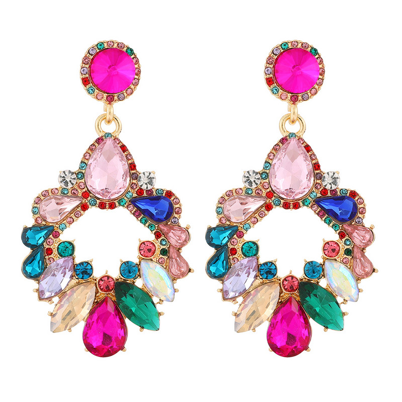 Ztech Mix/Pink Crystal Luksuzne naušnice za žene Nakit korejskih modnih dizajnera Pendientes Mujer Statement Accessories