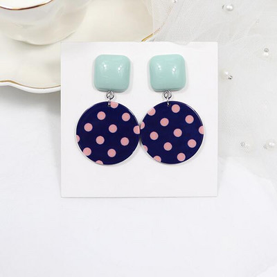 Изящни прекрасни акрилни обеци с цветя за жени Бохемски корейски големи геометрични кръгли квадратни дълги висящи обеци Бижута