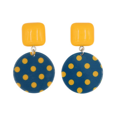 Изящни прекрасни акрилни обеци с цветя за жени Бохемски корейски големи геометрични кръгли квадратни дълги висящи обеци Бижута