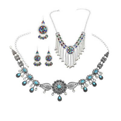 Турски бохемски колиета с монети Обеци Вериги за корема Щипки за коса Комплекти бижута за жени Афганистански индийски фестивал Парти бижута