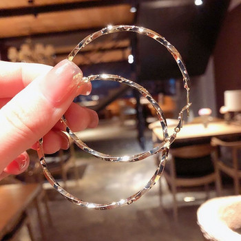 Модни изкривяващи се усукващи се метални кръгли геометрични кръгли обеци с халки за жени Златен цвят Steam Punk Rock Аксесоари за бижута