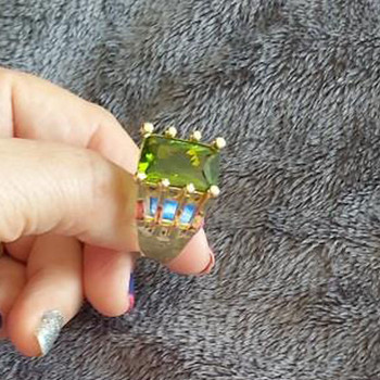 Дамски пръстен със зелен изумруд, романтичен класически падащ пръстен, подарък за Свети Валентин, модни бижута със сапфир с темперамент