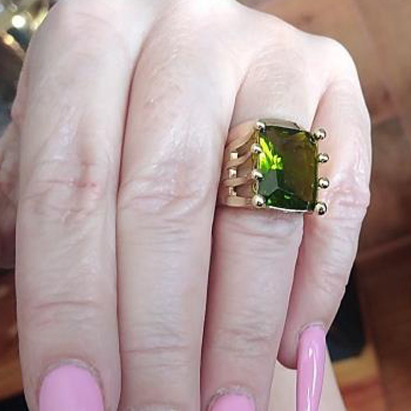 Moteriškas žalias smaragdinis žiedas, romantiškas klasikinis žiedas, Valentino dienos dovana, madingi temperamento safyro papuošalai