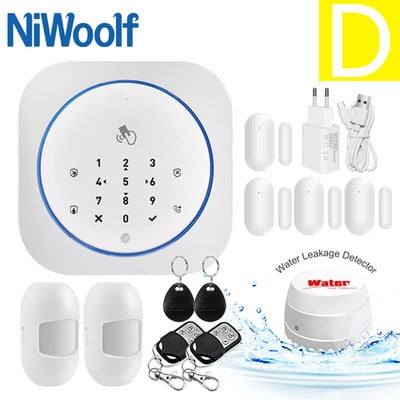 Ασύρματο σύστημα συναγερμού για το σπίτι Ασφάλεια GSM Τηλεχειριστήριο ενδοεπικοινωνίας Αυτόματη κλήση 433 MHz Ανιχνευτές IOS Android APP Πληκτρολόγιο αφής ελέγχου