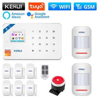 Σύστημα συναγερμού KERUI W181 WIFI GSM Alarm Home Kit Υποστήριξη Alexa Smart Life Αισθητήρας κίνησης ανιχνευτής Αισθητήρας πόρτας Σειρήνα