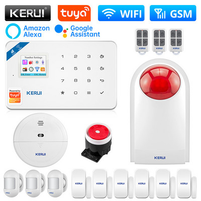 Σύστημα συναγερμού KERUI W181 WIFI GSM Alarm Home Kit Υποστήριξη Alexa Smart Life Αισθητήρας κίνησης ανιχνευτής Αισθητήρας πόρτας Σειρήνα