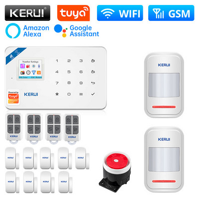Σύστημα συναγερμού KERUI W181 WIFI GSM Alarm Home Kit Υποστήριξη Alexa Smart Life Αισθητήρας κίνησης ανιχνευτής Αισθητήρας πόρτας Σειρήνα