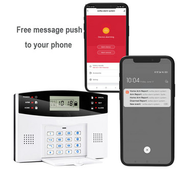Wofea LCD дисплей Гласово напомняне WIFI GSM алармена система с автоматично набиране SMS Безплатно съобщение Push от Tuya Smart Life APP