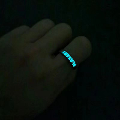 2022 fluoreszkáló lejátszó levél kék zöld fém világító gyűrű nőnek férfi fluoreszkáló páros gyűrű ékszer állítható