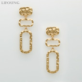 Metaliniai kabantys auskarai, trijų dalių nuleidžiami auskarai moterims, kvadratiniai cinko lydinio papuošalai Nauji stiliai, dovana 2022192