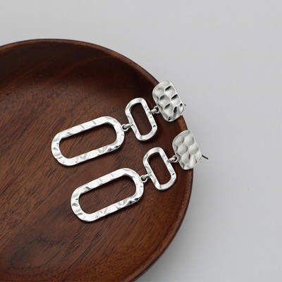 Metaliniai kabantys auskarai, trijų dalių nuleidžiami auskarai moterims, kvadratiniai cinko lydinio papuošalai Nauji stiliai, dovana 2022192