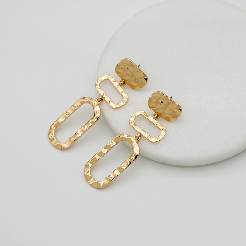 Metaliniai kabantys auskarai, trijų dalių nuleidžiami auskarai moterims, kvadratiniai cinko lydinio papuošalai Nauji stiliai, dovana 2022192