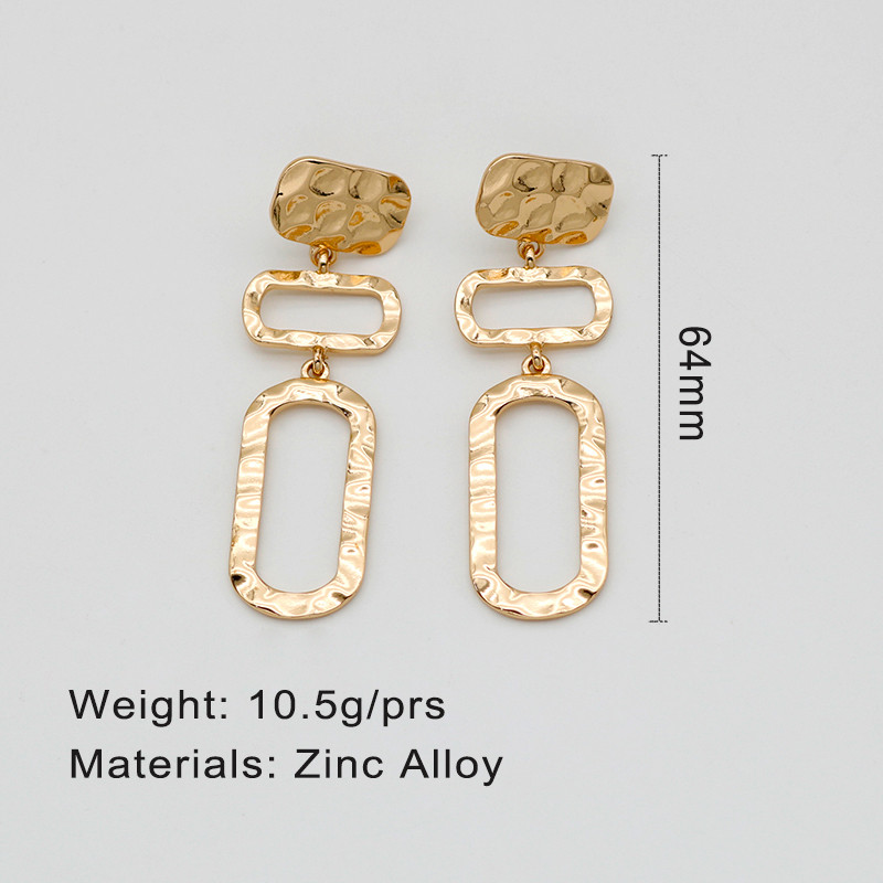 Metaliniai kabantys auskarai, trijų dalių nuleidžiami auskarai moterims, kvadratiniai cinko lydinio papuošalai Nauji stiliai, dovana 2022192