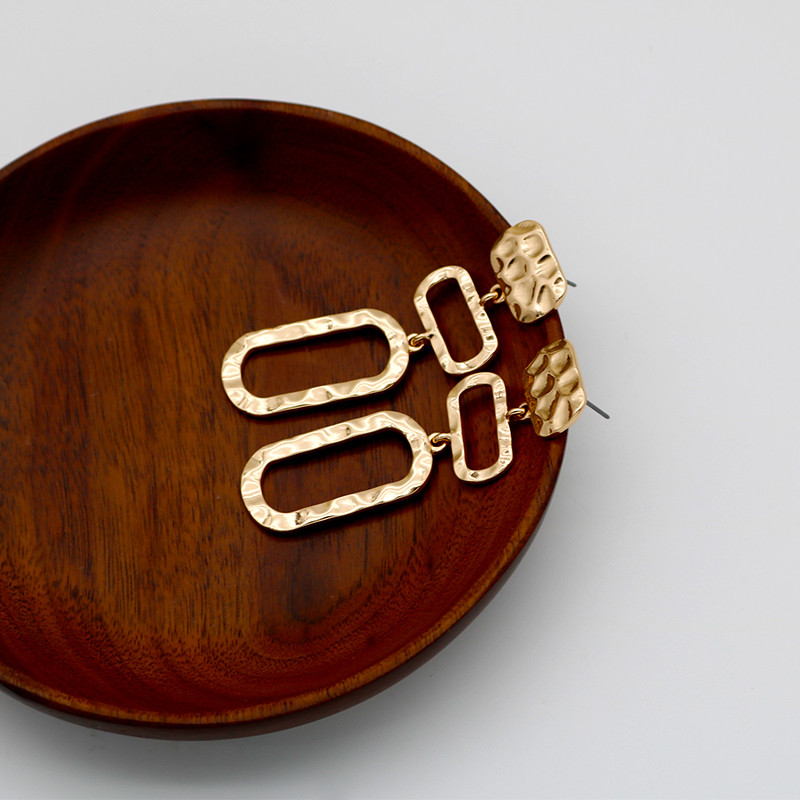 Metaliniai kabantys auskarai, trijų dalių nuleidžiami auskarai moterims, kvadratiniai cinko lydinio papuošalai Nauji stiliai, dovana 2022192