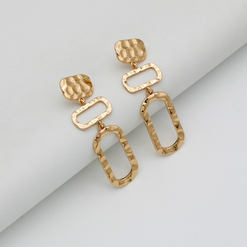 Metaliniai kabantys auskarai, trijų dalių nuleidžiami auskarai moterims, kvadratiniai cinko lydinio papuošalai Nauji stiliai, dovana 2022192