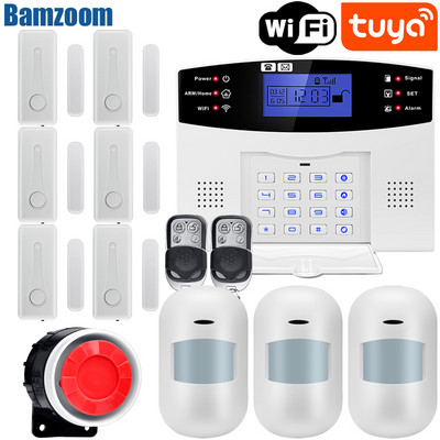 WIFI GSM namų apsaugos signalizacijos sistema su belaidžiu judesio jutikliu, įsilaužimo signalizacija, skirta Tuya SmartLife APP sodo namų signalizacijai