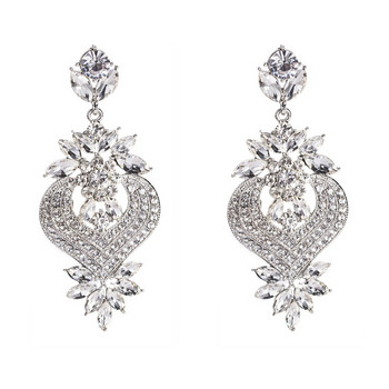 Луксозни обеци с кристали за жени Цвете парти изявление Обеца 2019 големи капкови обеци сватбени бижута