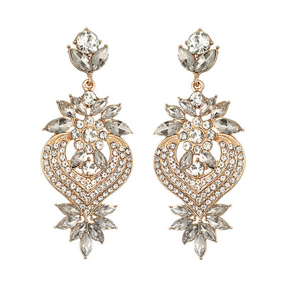 Луксозни обеци с кристали за жени Цвете парти изявление Обеца 2019 големи капкови обеци сватбени бижута