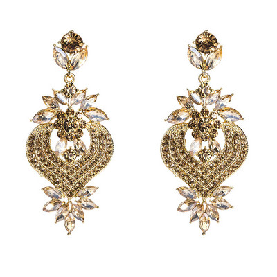 Луксозни обеци с кристали за жени Цвете парти изявление Обеца 2019 големи капкови обеци сватбени бижута