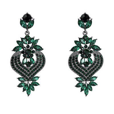 Луксозни обеци с кристали за жени Цвете парти изявление Обеца 2019 големи капкови обеци сватбени бижута