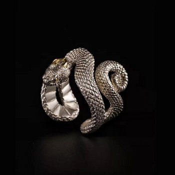 Εκλεκτής ποιότητας δαχτυλίδι γοητείας με κερασφόρο φίδι για άντρας Γυναίκα Αισθητικό πανκ Βίκινγκ Μύθος Φίδι Δράκος Ανοιχτό Δαχτυλίδι Cool Trend 2022 Νέο δώρο Jewely
