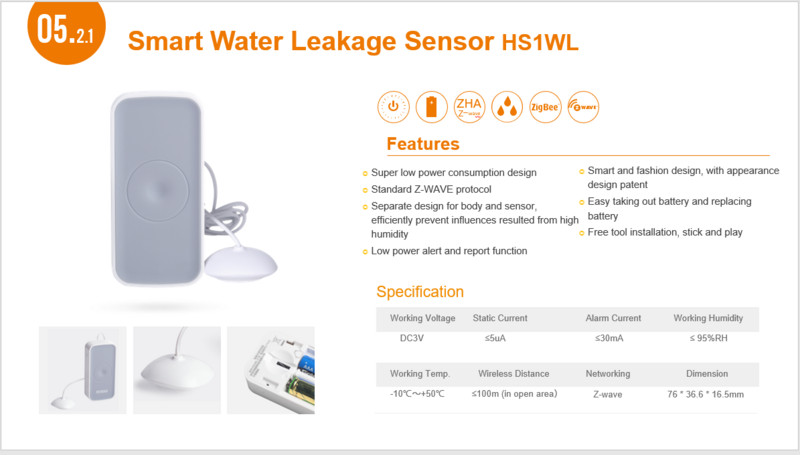 Heiman Zigbee3.0 išmanusis vandens nuotėkio jutiklis potvynio nuotėkio detektorius veikia su dauguma standartinių Zigbee Gateway