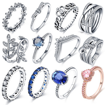 Гореща разпродажба 925 стерлингови сребърни пръстени за жени Блестяща полирана линия Изработка на пръстени Бижута Подарък Парти Годежен CMR043