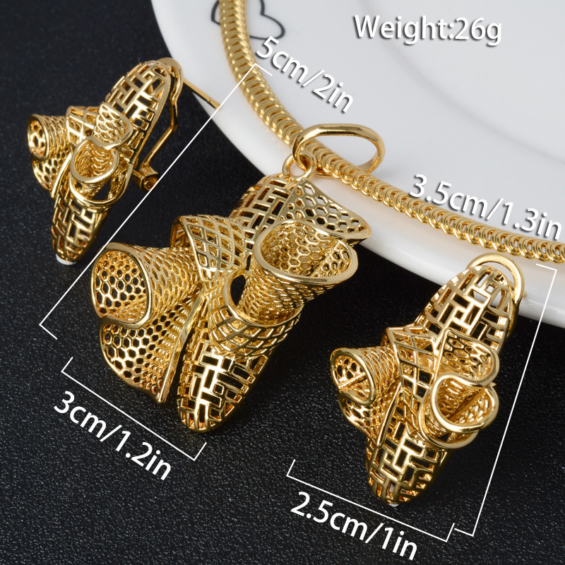 Saulėtų papuošalų rinkinys auskarai pakabinami karoliai variniai 14k paauksuoti geometriniai perdėtai moterims kasdieniam dėvėjimui vakarėlio dovana