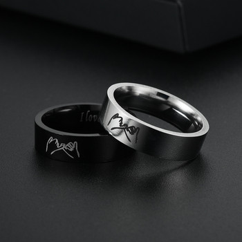 Δαχτυλίδι από τιτάνιο από ατσάλι για άντρες Γυναικεία λάτρεις του δαχτυλιδιού ζευγαριού Υπόσχεση δαχτυλιδιού γάμου αρραβώνων Μόδα κοσμήματα δώρο για τη γιορτή χονδρική