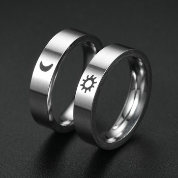 Δαχτυλίδι από τιτάνιο από ατσάλι για άντρες Γυναικεία λάτρεις του δαχτυλιδιού ζευγαριού Υπόσχεση δαχτυλιδιού γάμου αρραβώνων Μόδα κοσμήματα δώρο για τη γιορτή χονδρική
