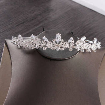Πολυτελές σετ νυφικών κοσμημάτων κυβικά φύλλα ζιργκόν Σετ κοσμημάτων γάμου Σετ στρας Diadem Tiaras Crown Choker Κολιέ Σκουλαρίκια Bijoux