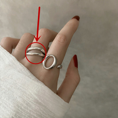 HUANZHI 2020 Nauja kelių sluoksnių netaisyklingos trapecijos kvadrato formos kryžminio išpjova metalinis žiedas, skirtas moterims, mergaičių vakarėliui papuošalų dovana