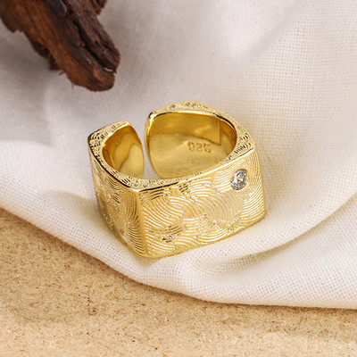 HUANZHI 2020 Nauja kelių sluoksnių netaisyklingos trapecijos kvadrato formos kryžminio išpjova metalinis žiedas, skirtas moterims, mergaičių vakarėliui papuošalų dovana