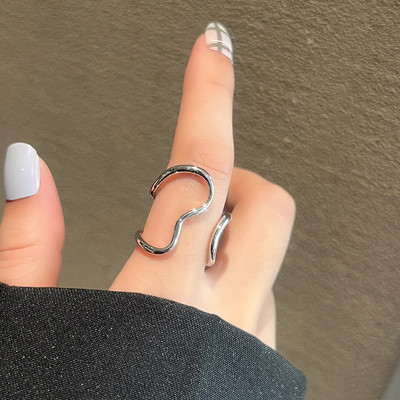 HUANZHI 2020 Nauja kelių sluoksnių netaisyklingos trapecijos kvadrato formos kryžminio išpjova metalinis žiedas, skirtas moterims, mergaičių vakarėliui papuošalų dovana