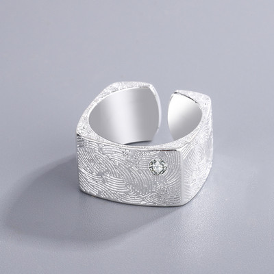 HUANZHI 2020 Nauja kelių sluoksnių netaisyklingos trapecijos kvadrato formos kryžminio išpjova metalinis žiedas, skirtas moterims, mergaičių vakarėliui papuošalų dovana