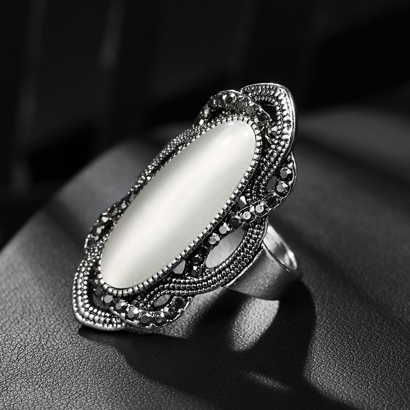 Badu.bg Kinel Най-висококачествен бохемски пръстен с черен камък ...