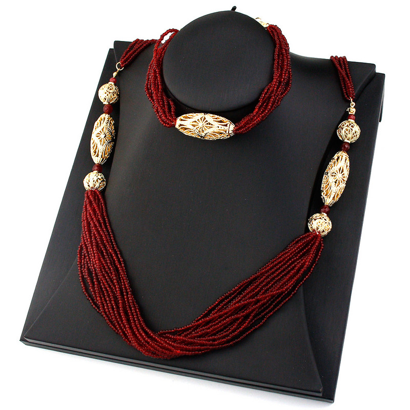 „Sunspicems“ prekės ženklo dizainas Alžyras Marokas nuotakos vestuvinių papuošalų rinkiniai Rankų darbo karoliukų karoliai Apyrankė Golden Ball Caftan Bijoux