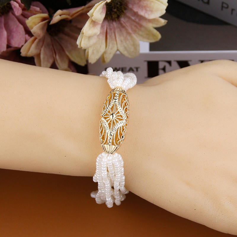 „Sunspicems“ prekės ženklo dizainas Alžyras Marokas nuotakos vestuvinių papuošalų rinkiniai Rankų darbo karoliukų karoliai Apyrankė Golden Ball Caftan Bijoux