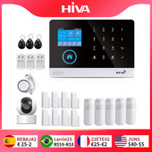 Belaidė WIFI GSM namų apsaugos signalizacijos sistema su Tuya Smart Life APP PIR judesio jutiklio IP kamera, suderinama su Alexa ir Google