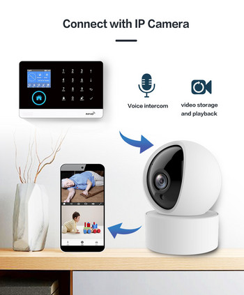 Ασύρματο σύστημα συναγερμού ασφαλείας για το σπίτι WIFI GSM με την εφαρμογή Tuya Smart Life APP PIR αισθητήρα κίνησης IP κάμερα συμβατή με Alexa & Google