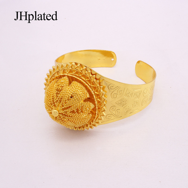 Seturi de bijuterii rotunde fără gât, placate cu aur african, nuntă de mireasă, cadouri, colier, cercei, inel, brățară, set de bijuterii pentru femei