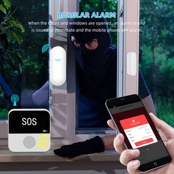 Безжична WiFi интелигентна домашна автоматизация Алармена система Комплект за защита на сигурността с 433mhz сензор Поддръжка на аларма Google Alexa